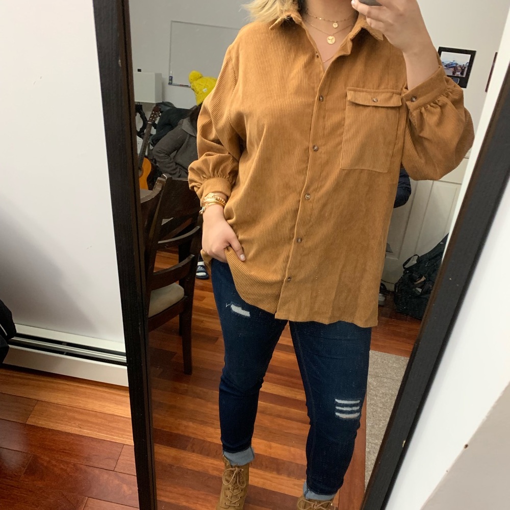 Corduroy tan shirt